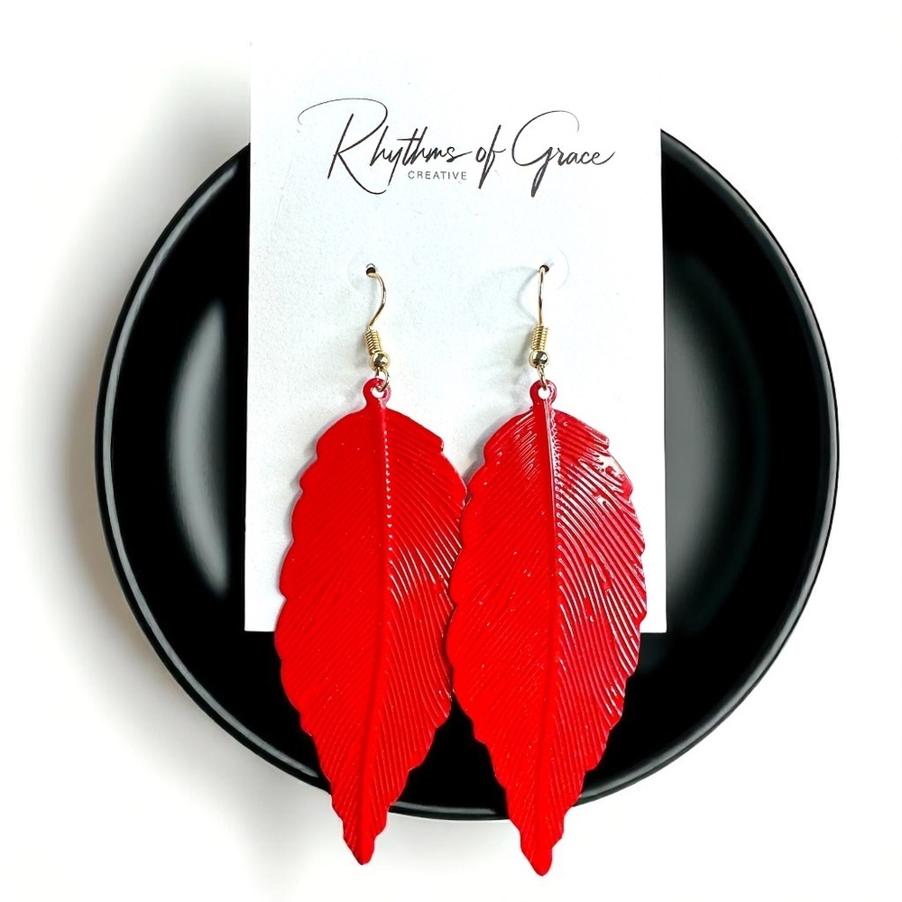 Embrace Autumn's Charm with Red Leaf Earrings! 🍂 NWT Fall Jewelry
